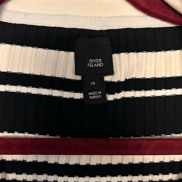 Navy and white striped zipper up, size 14 but cut very very small, more like a 6 - Picture 3 of 4